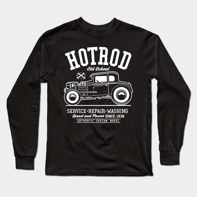 Hotrod - Old School Car Long Sleeve T-Shirt by ShirzAndMore